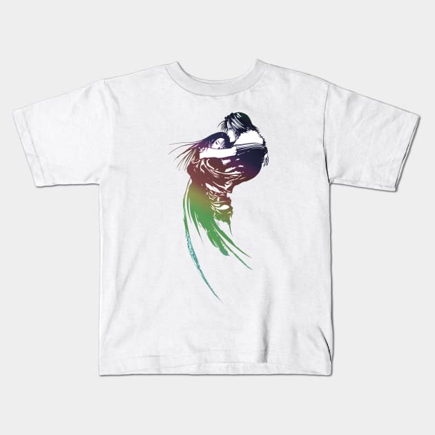 Final Fantasy 8 VIII Rainbow Logo Kids T-Shirt by nochi